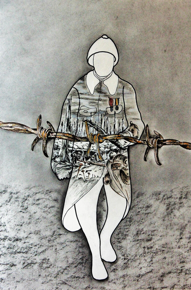 Helden - Pastel tekening op papier (55x73cm) €340