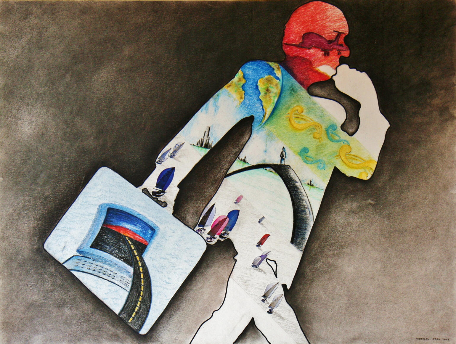 CEO - Pastel tekening op papier (73x55cm) €340 - Giclée (110x80cm) uitvoerig op canvas €250