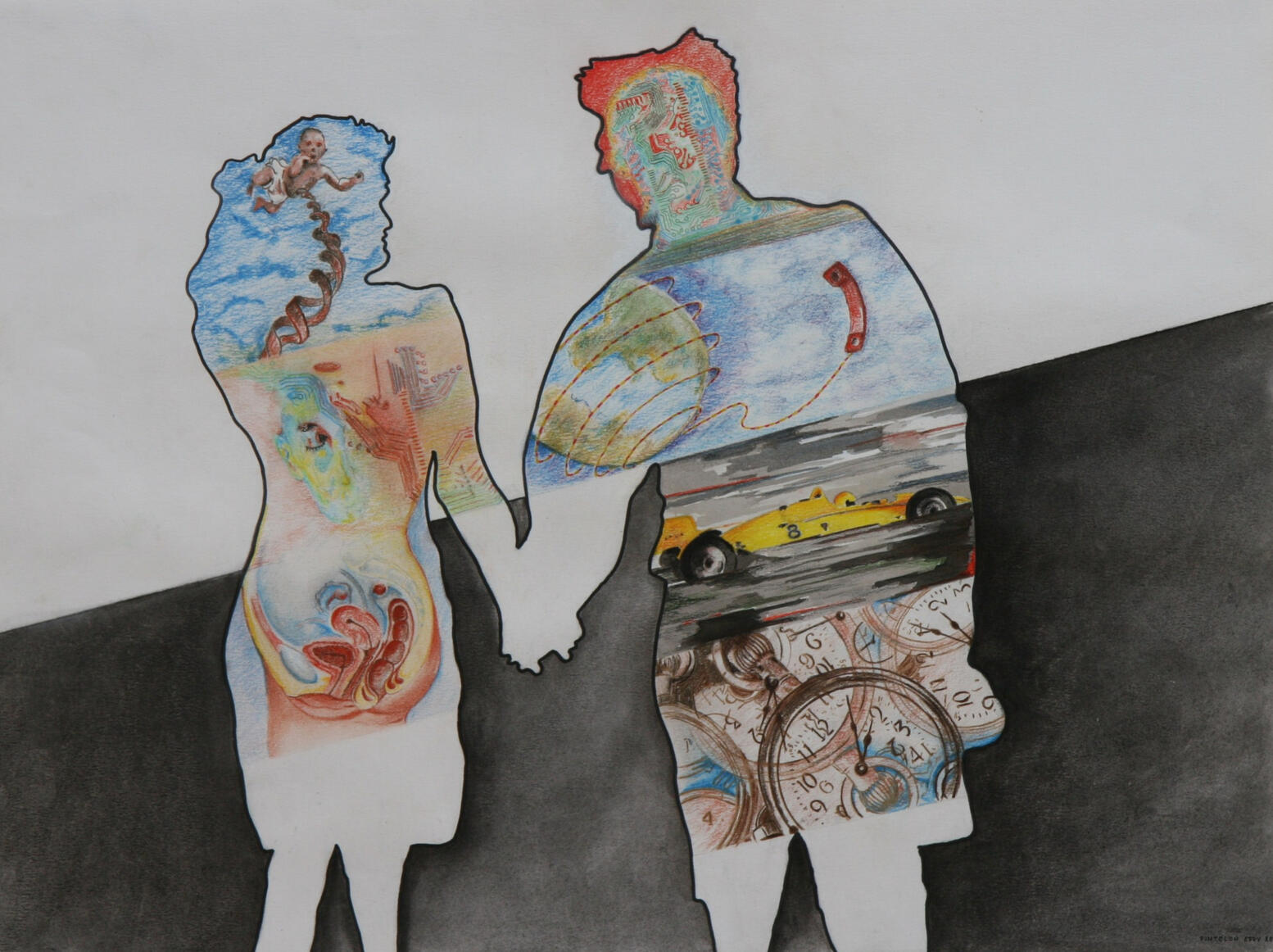 Verbonden - Pastel tekening op papier (73x55cm) €340 ingekadered €450 - Giclée (110x80cm) uitvoerig op canvas €250