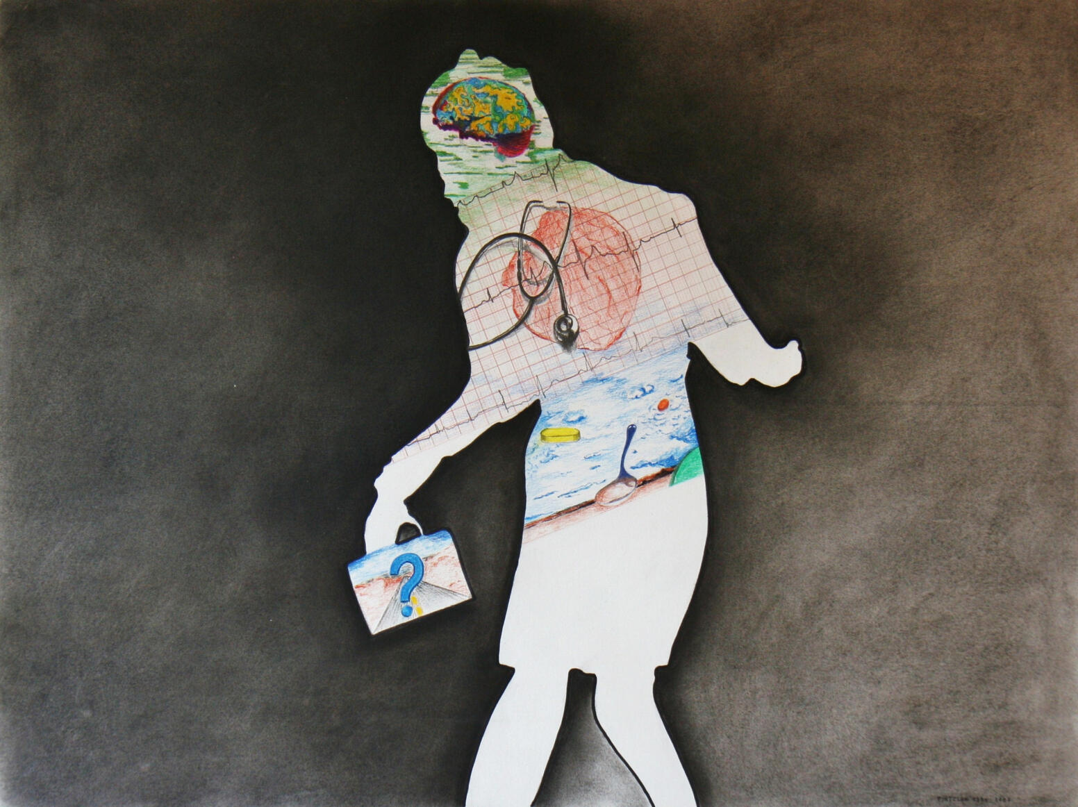 Ouder worden - Pastel tekening op papier (73x50cm) €340 - Giclée (110x80cm) uitvoerig op canvas €250