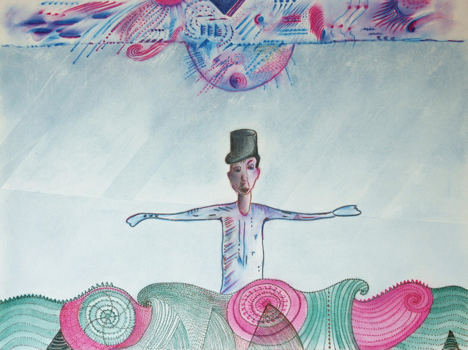 Hier Ben Ik - Pastel tekening op papier (73x55cm) €340