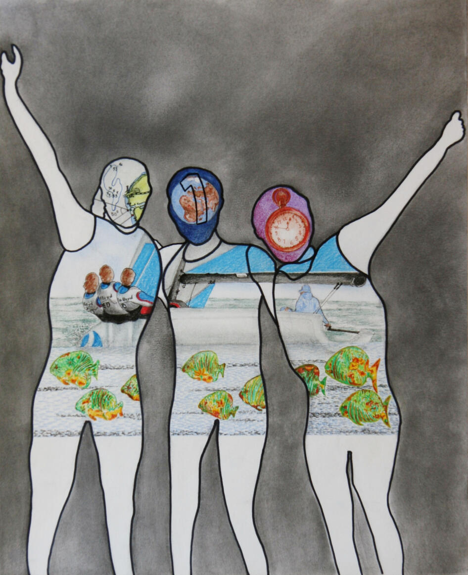 Podium - Pastel tekening op papier (45x55cm) €340 - Giclée (55x73cm) uitvoerig op canvas €220